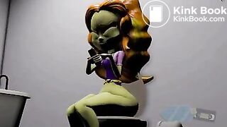 A alien-like girl take a shit on you