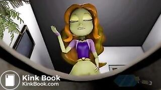 A alien-like girl take a shit on you