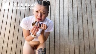 Cute girl shit and eat