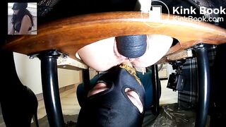 Domina poilu chie sur son soumis