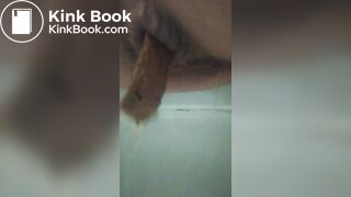 Young girl taking a shit