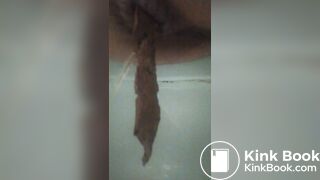 Young girl taking a shit