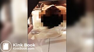 Chinese slave sucking asshole and eat shit from woman's ass