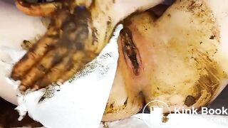 AC Fills her pussy with shit, Cleaning and Dirty Pantys