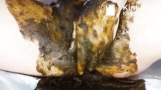 AC Fills her pussy with shit, Cleaning and Dirty Pantys