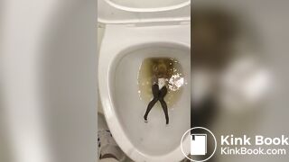 piss anime figure in public toilet