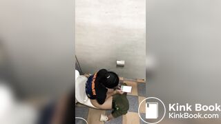 Thai womam pooping in toilet