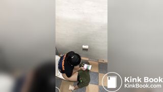 Thai womam pooping in toilet