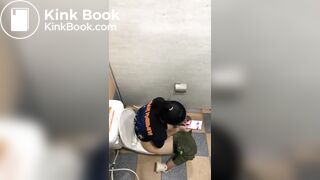 Thai womam pooping in toilet