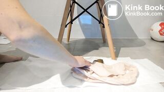 Lovely Stool Straddling Pooping Blonde for y'all