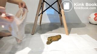 Lovely Stool Straddling Pooping Blonde for y'all