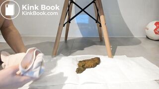 Lovely Stool Straddling Pooping Blonde for y'all