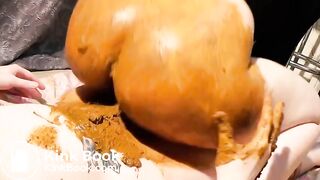 A woman shit on her BF dick