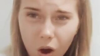 cute girl in public toilets has big runny shit ,cute!