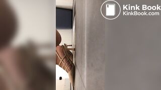 Chinese beautiful woman poop in public toilet