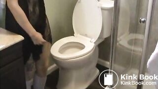 Two girls enema play in the wood