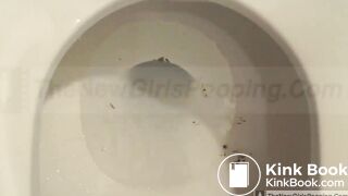 a skinny girl read a magazine and pooped on it