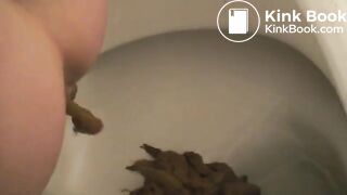 Girl pooping on toilet self shot 14