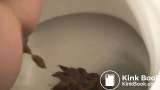 Girl pooping on toilet self shot 14
