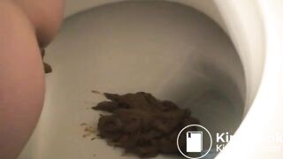 Girl pooping on toilet self shot 14