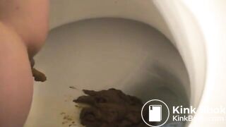 Girl pooping on toilet self shot 14