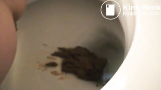 Girl pooping on toilet self shot 14