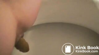 Girl pooping on toilet self shot 14