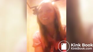 Annoying chick films herself pooping in public bathroom