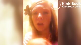 Annoying chick films herself pooping in public bathroom