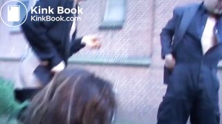 they caught her and fucked her in the bushes pissed on her and pooped on he