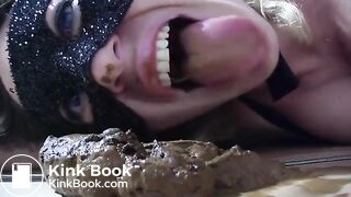 Beautiful girl tasting her own scat
