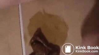 Beautiful girl tasting her own scat