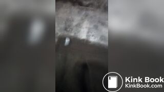 woman with a gorgeous ass shitting in a toilet built on the street