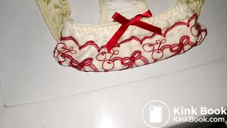 A clean and new lovely cherries pattern panty before playing!