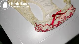 A clean and new lovely cherries pattern panty before playing!