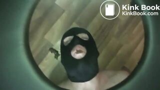 domme in leather scat in slaves mouth