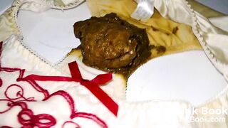 Look at this huge shit in that lovely cherries pattern panty!!