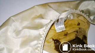 Look at this huge shit in that lovely cherries pattern panty!!