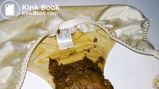 Look at this huge shit in that lovely cherries pattern panty!!