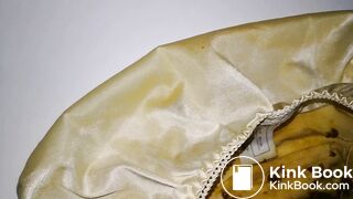 Look at this huge shit in that lovely cherries pattern panty!!