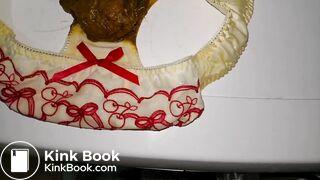 Look at this huge shit in that lovely cherries pattern panty!!