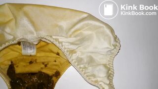 Look at this huge shit in that lovely cherries pattern panty!!