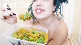 adorable and sexy naked girl poops