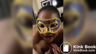 Eating tons of shit while sucking her master's asshole