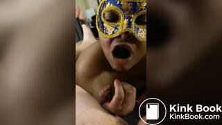 Eating tons of shit while sucking her master's asshole