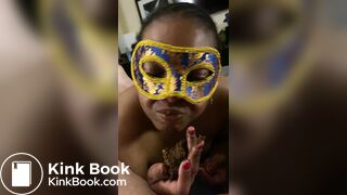 Eating tons of shit while sucking her master's asshole