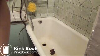 Pissing and shitting in the bathtub