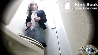 japanese office girl failed because of occupied toilet