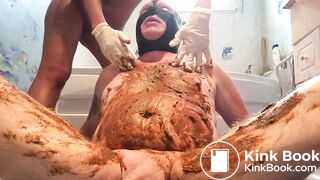 Mistress smears Shit all over Slave