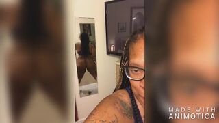 Ebony BBW living room